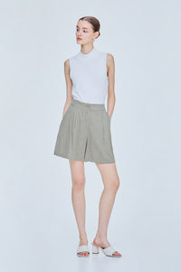 Pleated Wide Leg Shorts