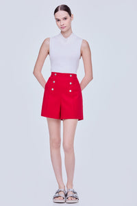 Elasticised Buttoned Shorts