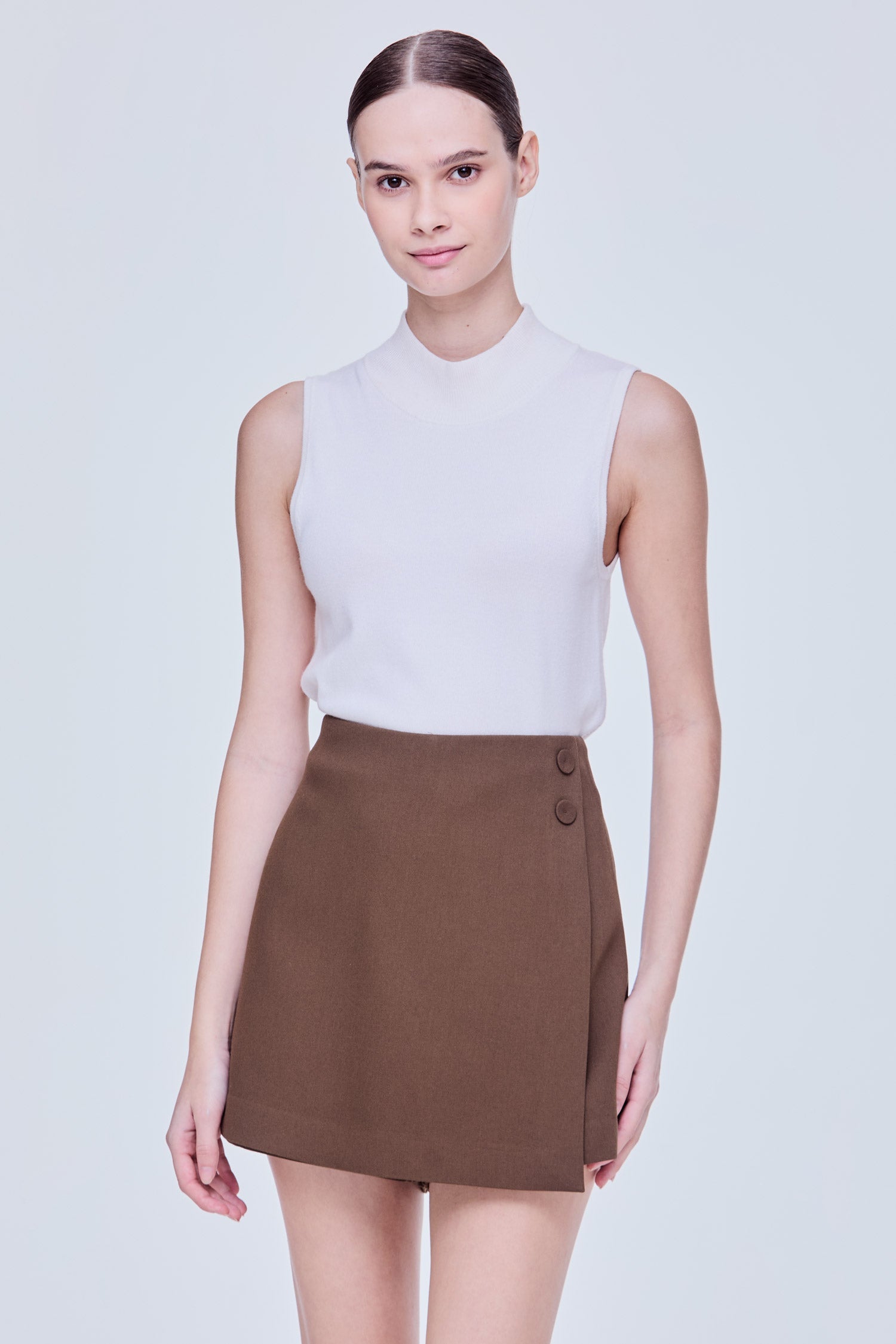 Button Wrap Skort