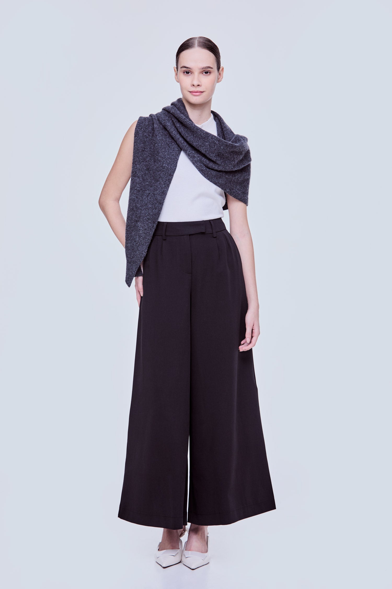 Asymmetrical Wool Scarf