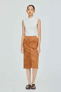 Suedette Basic Straight Skirt