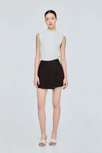 Pleated Warp Mini Skirt