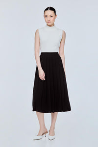 Knife Pleat Midi Skirt