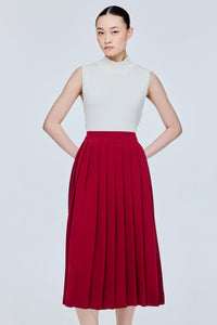 Knife Pleat Midi Skirt