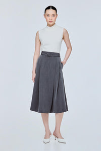 Elasticised Pleated Flare Skirt