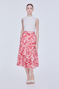 Printed Floral Midi Skirt