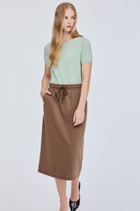 Straight Cut Jersey Skirt
