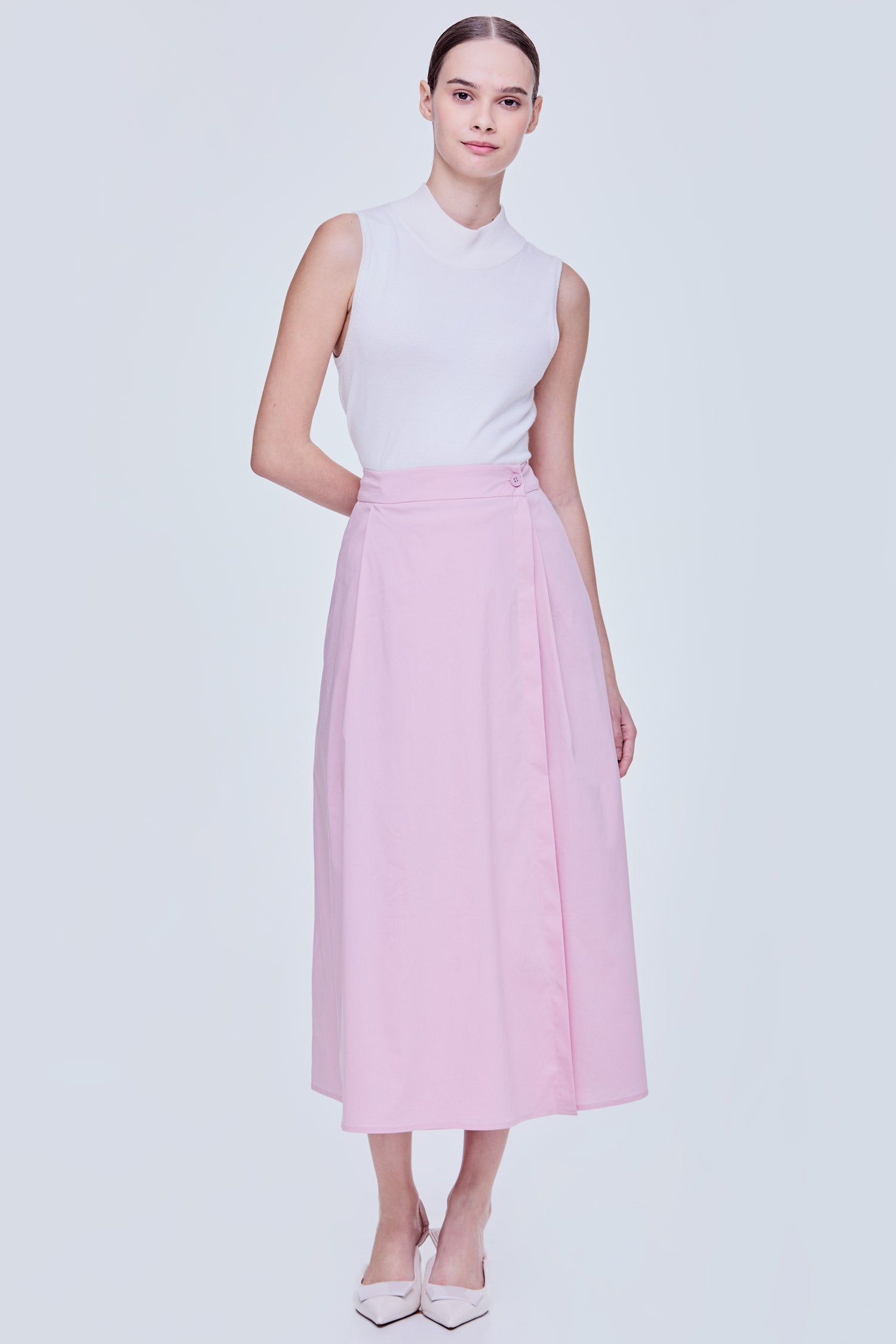 Front Slit Flare A-Line Skirt