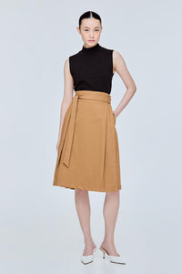 A-Line Wrap Midi Skirt