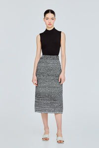 Marled Monochrome Pencil Skirt