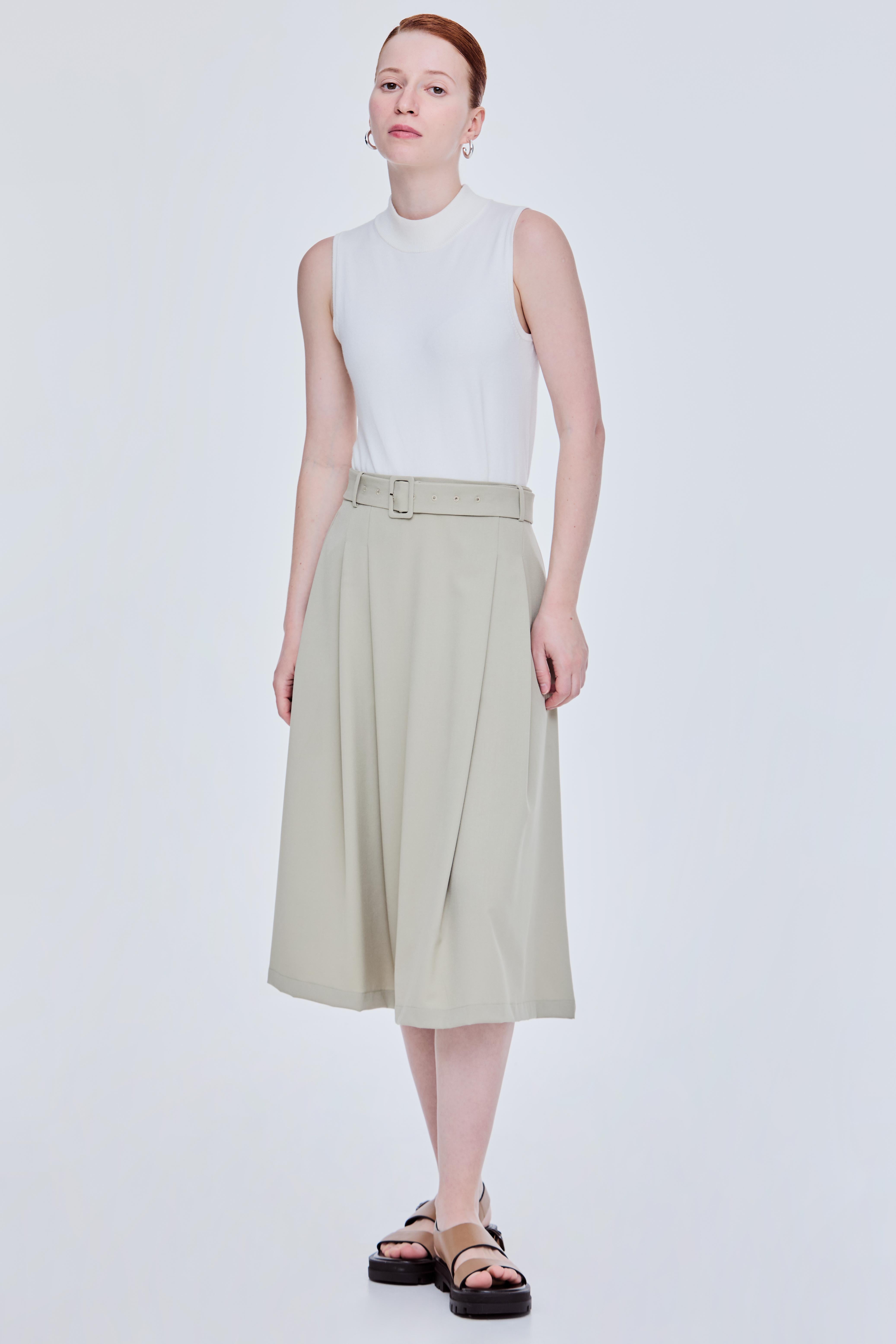 Elasticised Pleated Flare Skirt