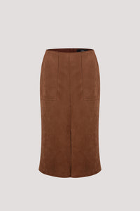 Suedette Basic Straight Skirt