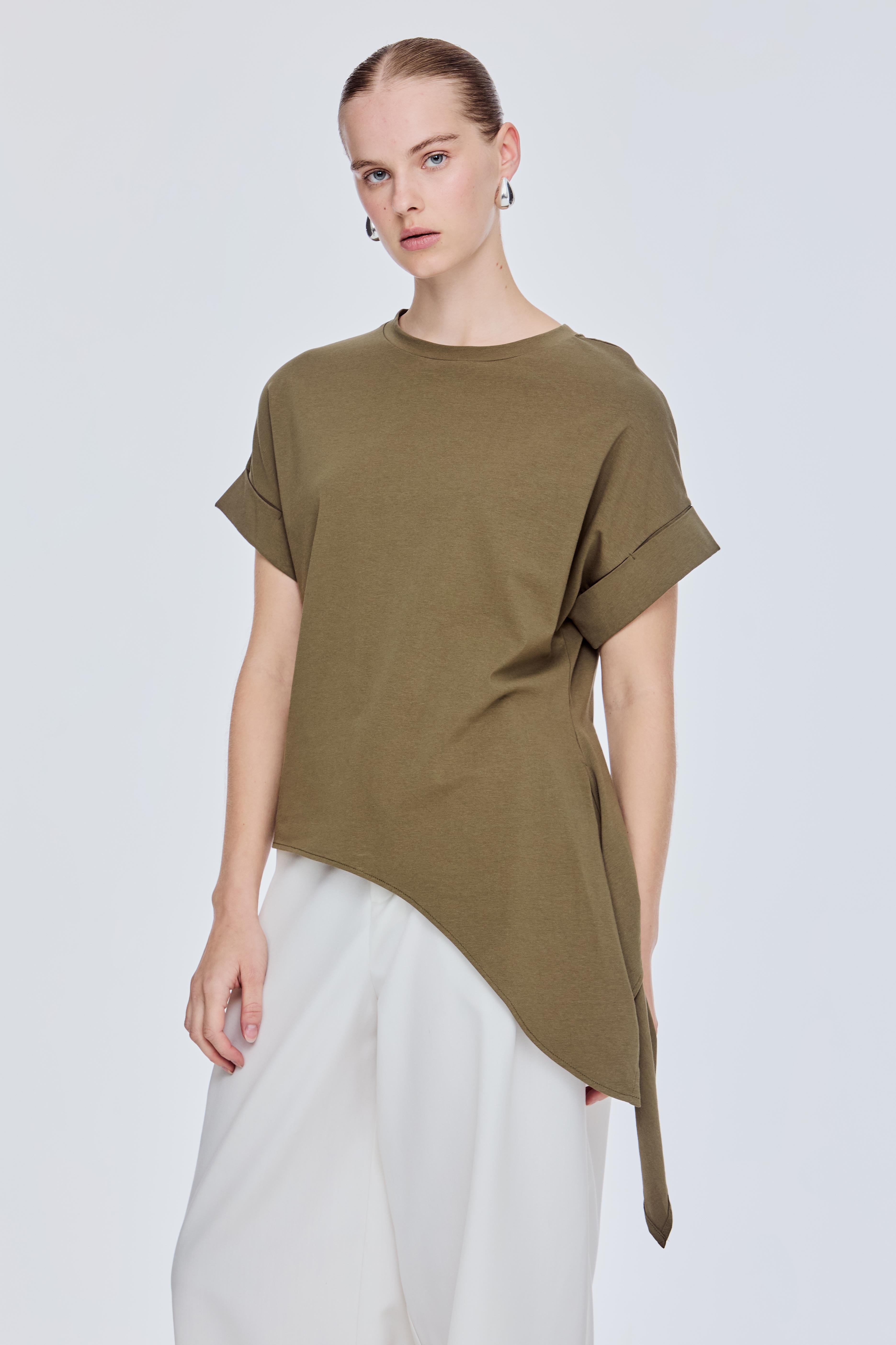 Asymmetrical Hem Blouse