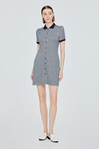 Checkered Pattern A-Line Dress