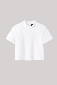 High Collar Waffle Tee Top