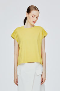 Contrast Texture Yoke Top