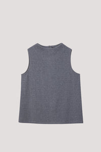 Wide Stand Collar Sleeveless Top