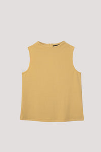 Wide Stand Collar Sleeveless Top