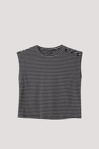 Sleeveless Striped Box Cut Tee