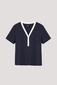 Contrast Henley Neck Tee