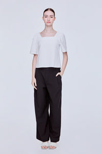 Puffy Sleeve Square Neck Top