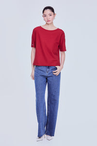 Button Shoulder Magyar Tee