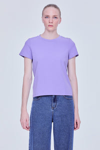 Stud Buttons Shoulder Tee