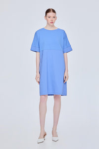 Contrast Fabric Shift T-Shirt Dress