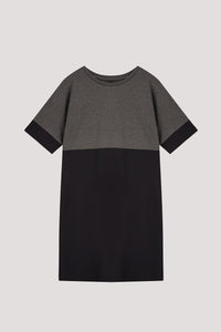 Contrast Fabric Shift T-Shirt Dress