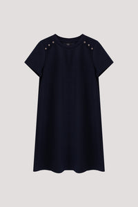 Button Detail A-Line Dress