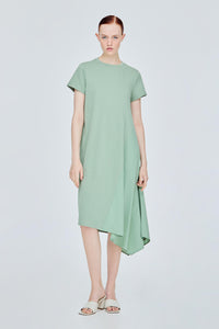 Contrast Fabric Jersey Dress