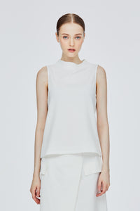 Wide Stand Collar Sleeveless Top