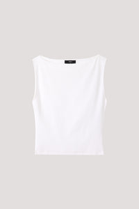 Clean Sleeveless Boat Neck Top