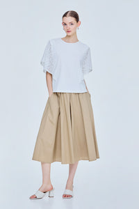 Embroidered Sleeve Top