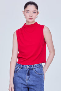 Gathered Shoulder Cropped Tee