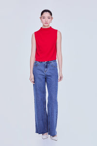 Gathered Shoulder Cropped Tee