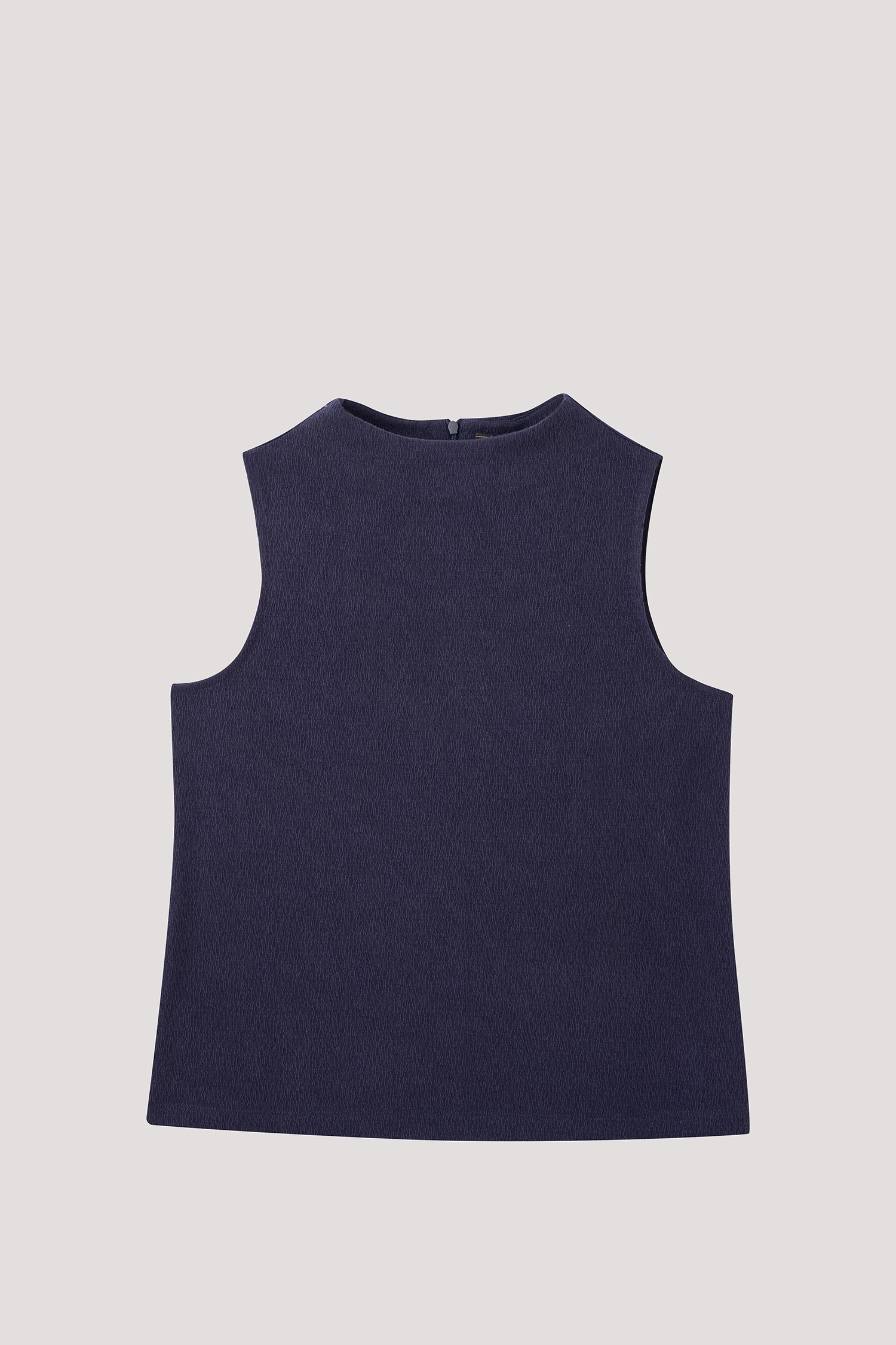 Wide Stand Collar Sleeveless Top