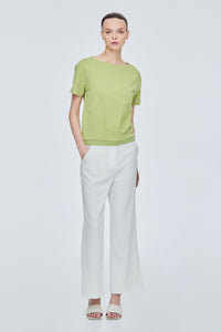 Dropped Shoulder Pleat Top