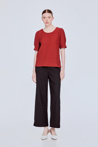 Textured Puffed Sleeve Top