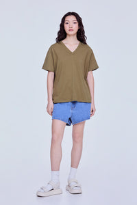 Boxy V-Neck Tee