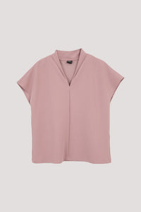 Stand Collar V-Neck Blouse