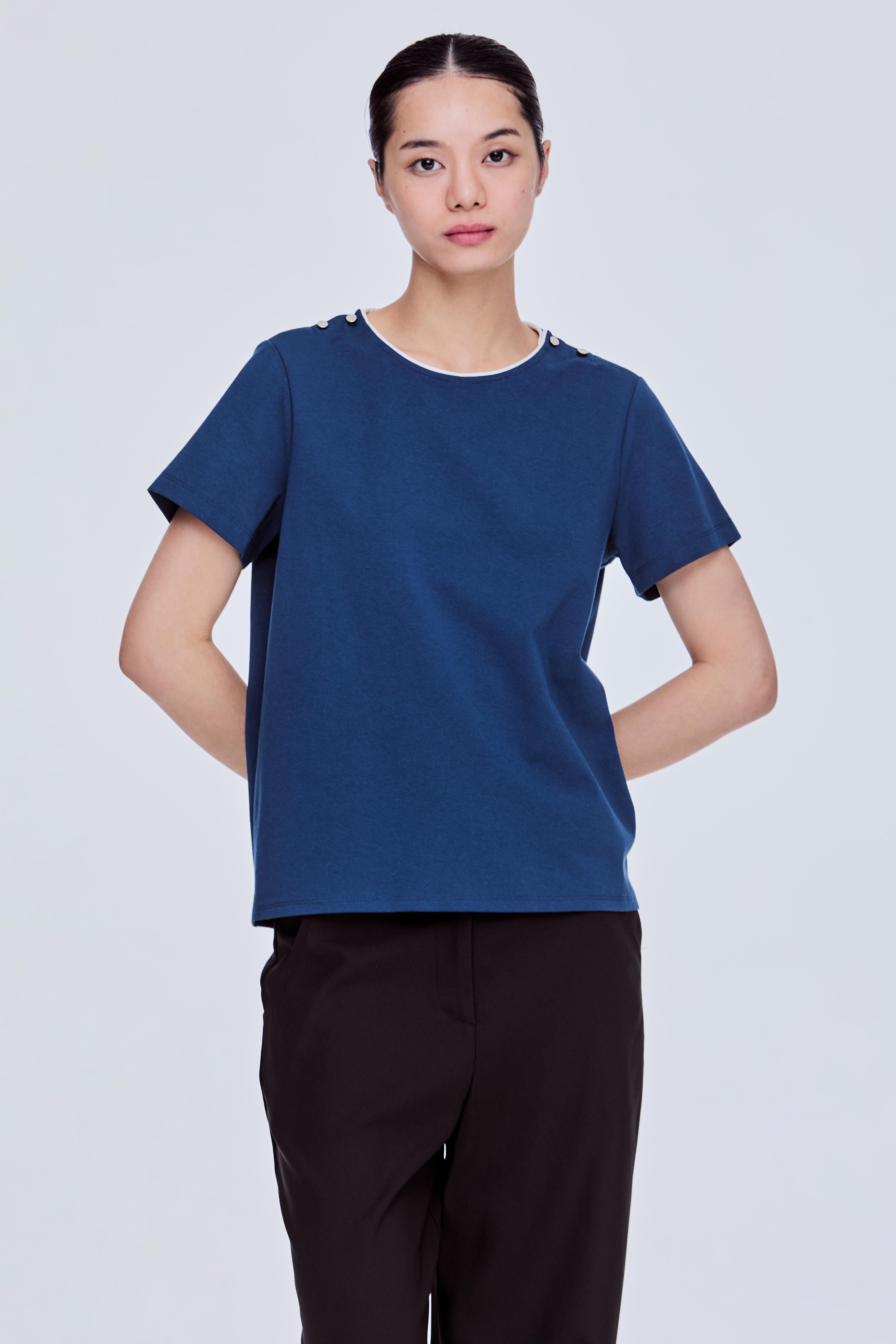 Button Shoulder Tee