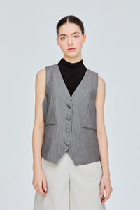 Striped Buttoned Waistcoat