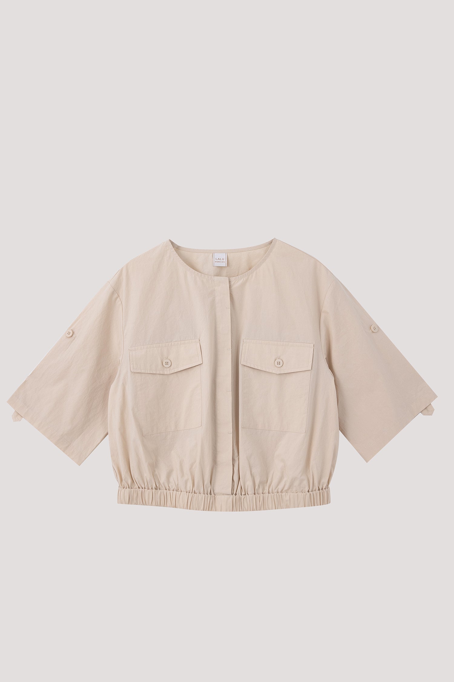 Patch Pocket Cropped Blouse