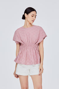 Magyar Sleeve With Ruched Details At Waist Top