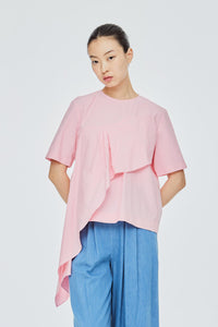 Draped Panelled Ruffle Top