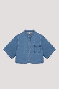 Mandarin Collar Denim Jacket