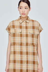 Checked Magyar Shirt Dress