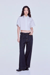 Collared Cropped Shirt