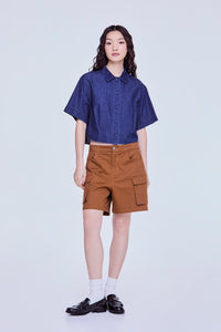 Collared Cropped Shirt